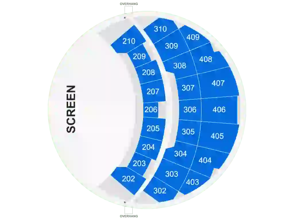 seating chart The Wizard of Oz at Sphere in Las Vegas