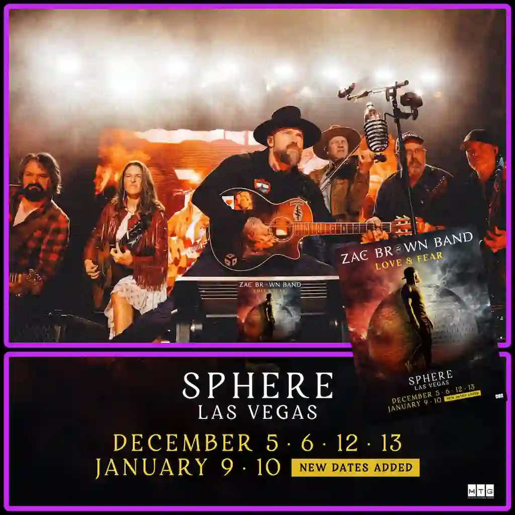 Zac Brown Band Adds Two More Shows at Sphere Las Vegas poster